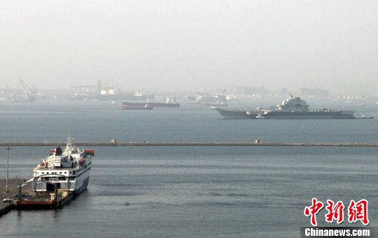 中国航母完成第六次试航昨日返回大连(图)