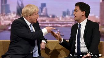Ed Miliband Labour Party Schlagabtausch mit Boris Johnson