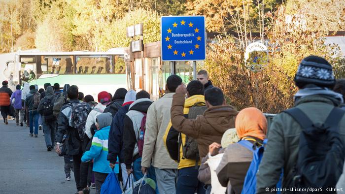 ?sterreich Grenze Deutschland Wegscheid Grenzschild Flüchtlinge