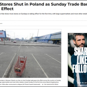 波兰新法律11日起生效 禁止超市星期天开门营业